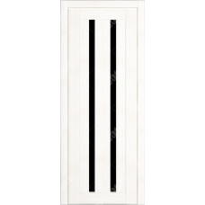 Дверь Д-12 стекло лакобель черная (белый бланко)