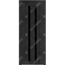Дверь Д-12 стекло лакобель черная (бетон графит)