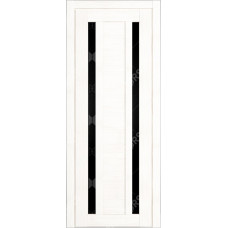 Дверь Д-2 стекло лакобель черная (белый бланко)