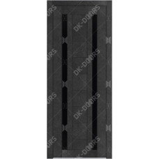 Дверь Д-2 стекло лакобель черная (бетон графит)