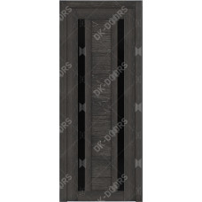 Дверь Д-2 стекло лакобель черная (дуб шале серебро)