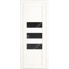 Дверь Д-4 стекло лакобель черная (белый бланко)
