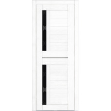 Дверь Д-5 стекло лакобель черная (белый бланко)