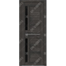 Дверь Д-5 стекло лакобель черная (дуб шале серебро)