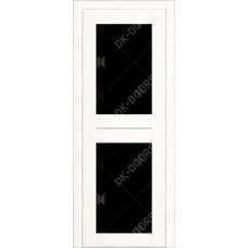 Дверь Д-6 стекло лакобель черная (белый бланко)