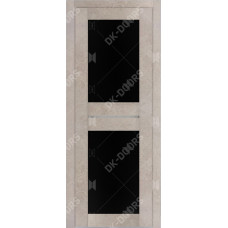 Дверь Д-6 стекло лакобель черная (бетон бежевый)