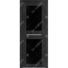 Дверь Д-6 стекло лакобель черная (бетон графит)