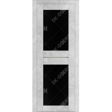 Дверь Д-6 стекло лакобель черная (бетон снежный)