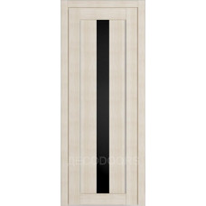 Дверь Д-8 стекло лакобель черная (беленый дуб)