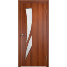 Дверь C2 остекленная сатинато (итальянский орех)