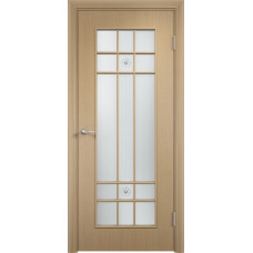 Дверь C15 остекленная сатинато с фьюзингом (беленый дуб)