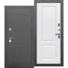 Входная металлическая дверь 11 см ISOTERMA серебро (велюр белый софт)
