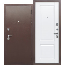Входная металлическая дверь 9 см медный антик (белый ясень)