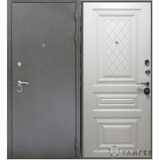 Входная металлическая дверь Престиж серебро (белое дерево)